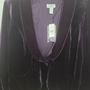 LOFT Women's Deep Purple Velvet Blazer